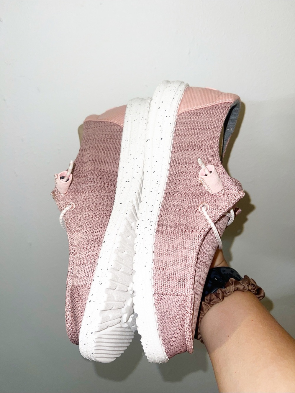Hey Dude Wendy Women's Casual Knit Slip-On Sneakers - Dusty Pink - Picture 6 of 10